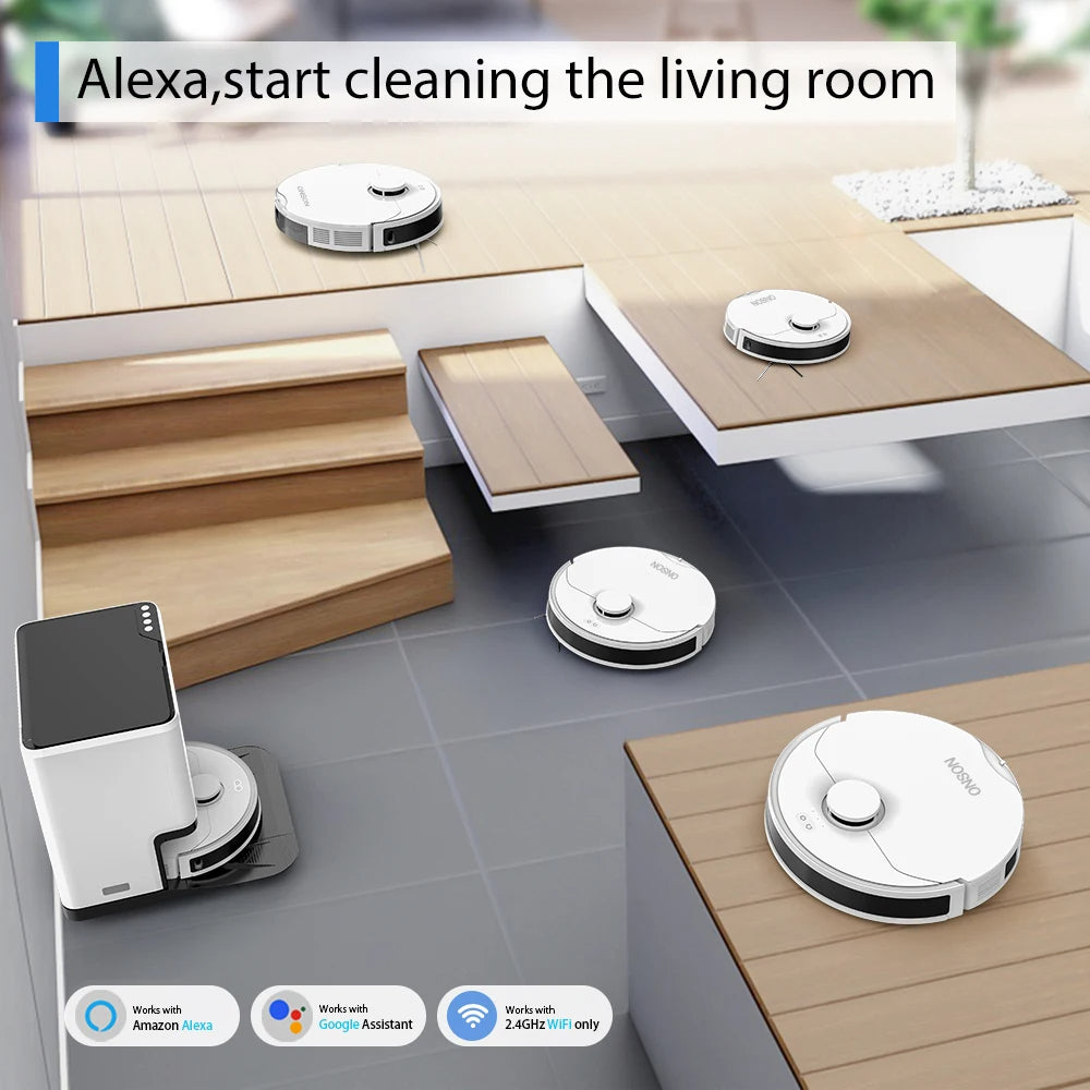 X20 Self-Emptying Robot Vacuum Cleaner, 6000Pa Super Suction, APP/Voice Control, 3D LDS Mapping