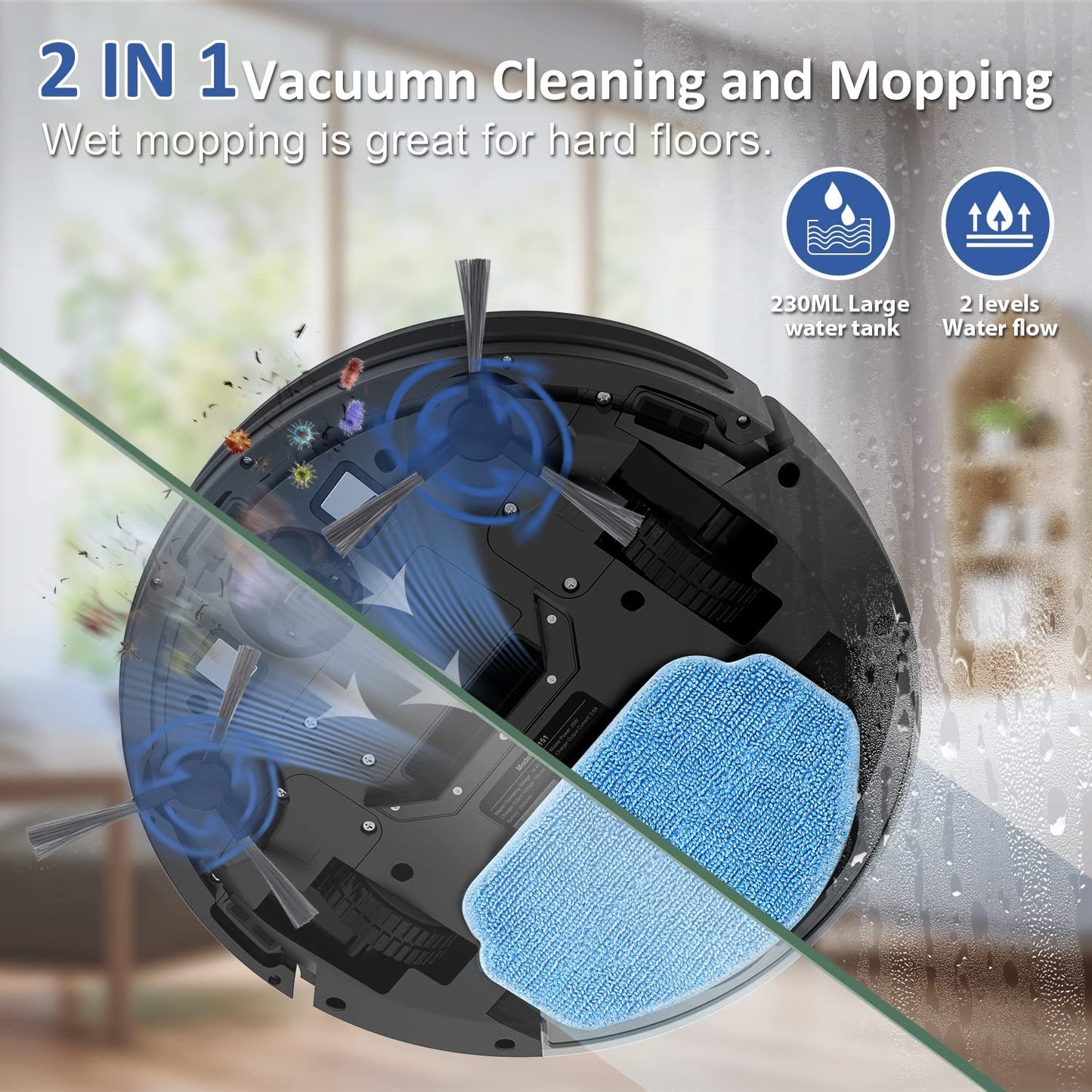 Robot Vacuum Cleaner BR151, 1600Pa Super Suction, APP/Voice Control, Auto and Spot Cleaning