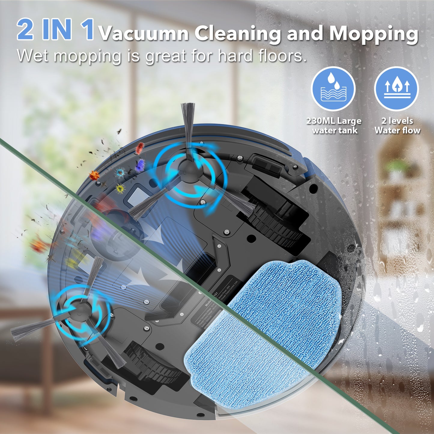 Robot Vacuum Cleaner BR151, 1600Pa Super Suction, APP/Voice Control, Auto and Spot Cleaning