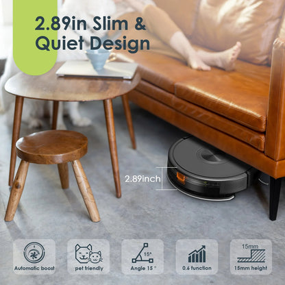 HR1010 Robot Vacuum Cleaner, 2200Pa Super Suction, APP/Voice Control, Auto and Spot Cleaning